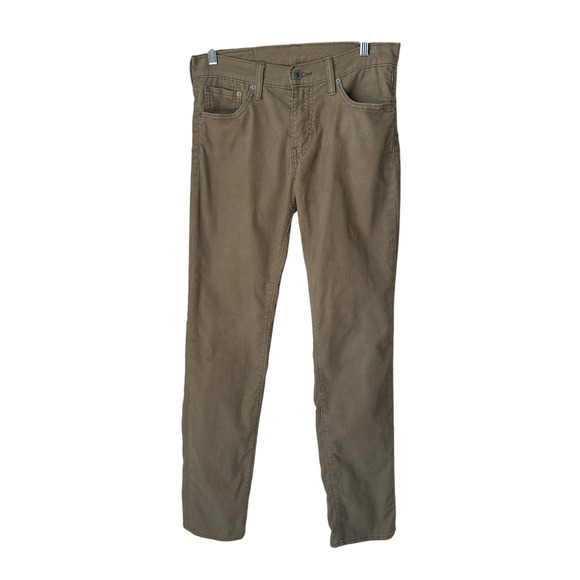 Women's Levi Khaki Corduroy Pants - Size 30 - Picture 1 of 6